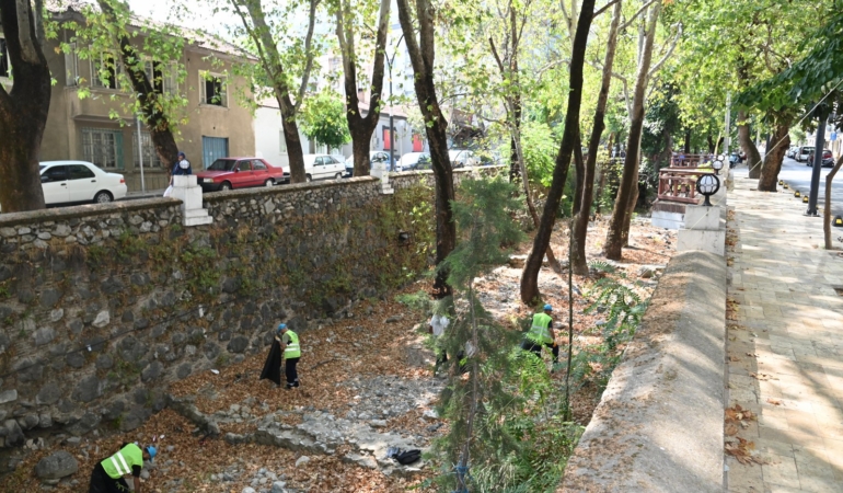 Tarihi dokuların güzergahında el işçiliğiyle temizlik yapıldı (8)