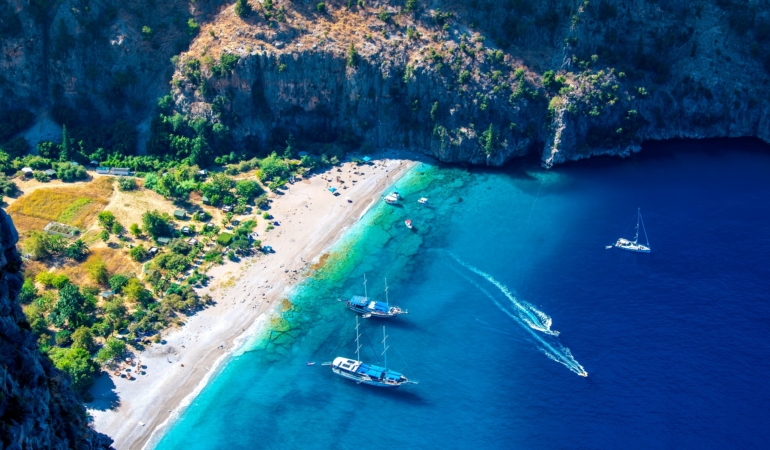 Butterfly,Valley,(,Kelebekler,Vadisi,),View,In,Fethiye,Town
