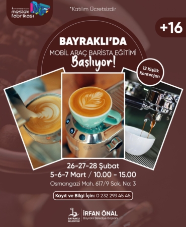 Bayraklı Belediyesinden ücretsiz ‘barista’ kursu