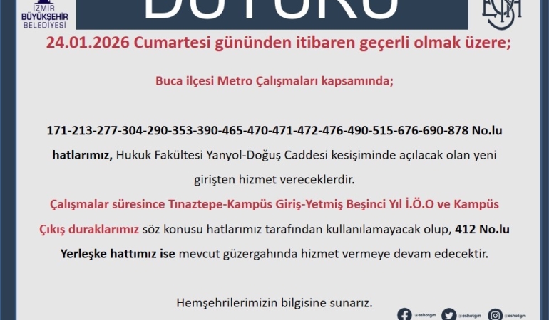 İzmir’de toplu ulaşıma düzenleme: ESHOT’un 17 hattı farklı yoldan geçecek