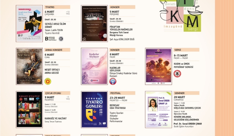 BERGAMA BELEDİYESİ KÜLTÜR MERKEZİ MART PROGRAMI