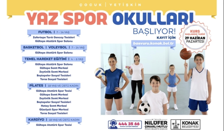 Konak’ın ücretsiz yaz spor okullarında kayıt dönemi başladı