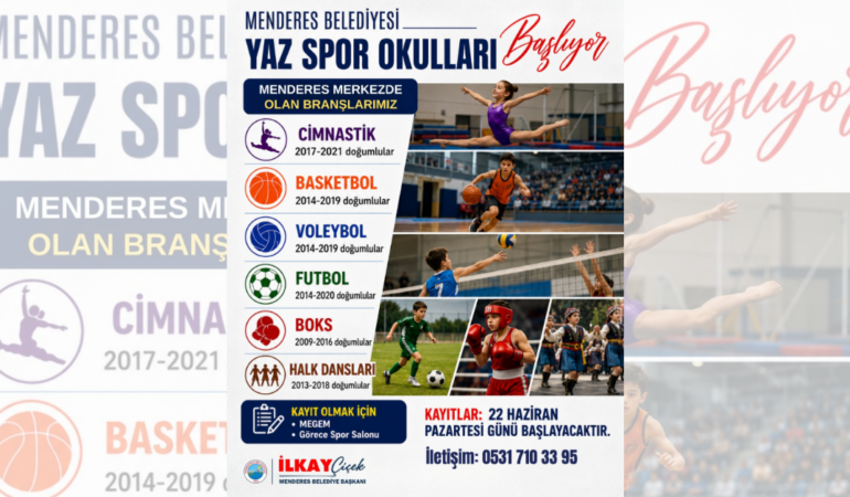 Menderes’te Yaz Spor Okulları Başlıyor