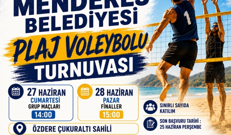 Menderes Sahillerinde Plaj Voleybolu Zamanı