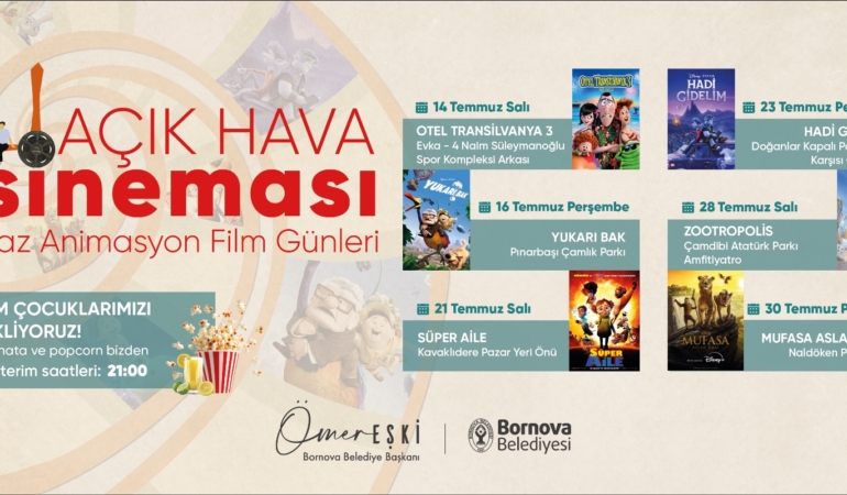 Bornova’da Yaz akşamları Açık Hava Sinemasıyla şenleniyor