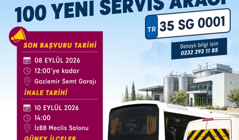 Büyükşehir’den İzmir’e 400 yeni servis aracı plakası